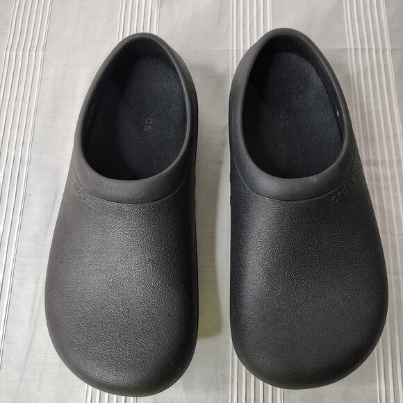 CROCS On The Clock Work Shoes Clogs Slip On Black Slip Resistant Mens 6 Womens 8 - Picture 11 of 11